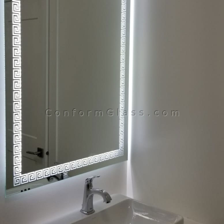 Custom Sandblasted Mirror