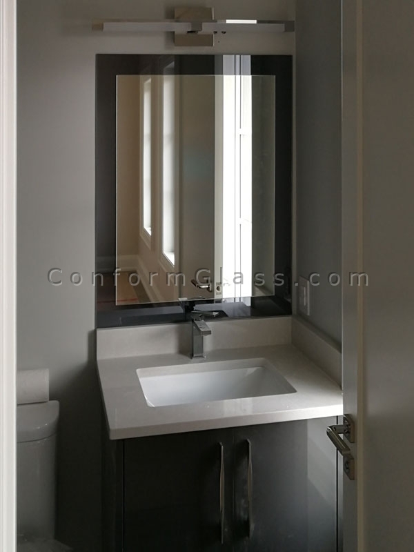 Custom Vanity Mirror with Grey Mirror Frame