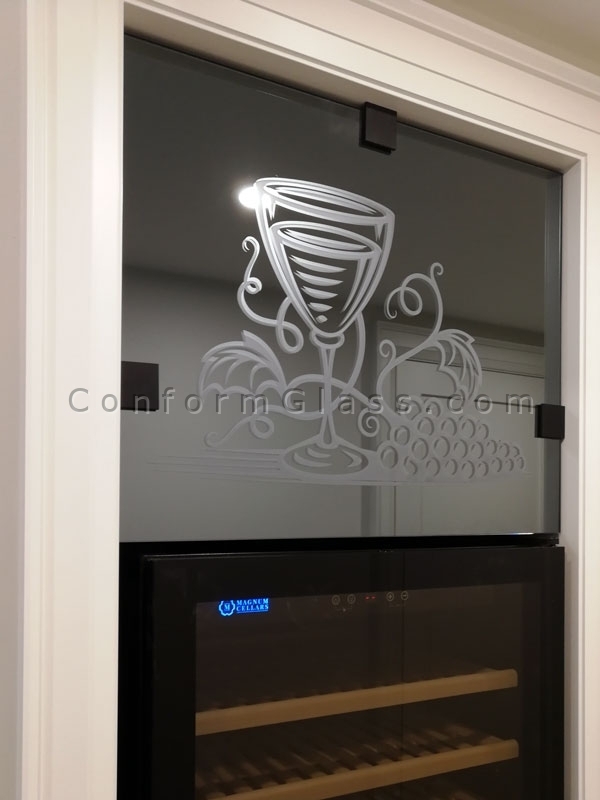 Grey Mirror with Sandblast Pattern