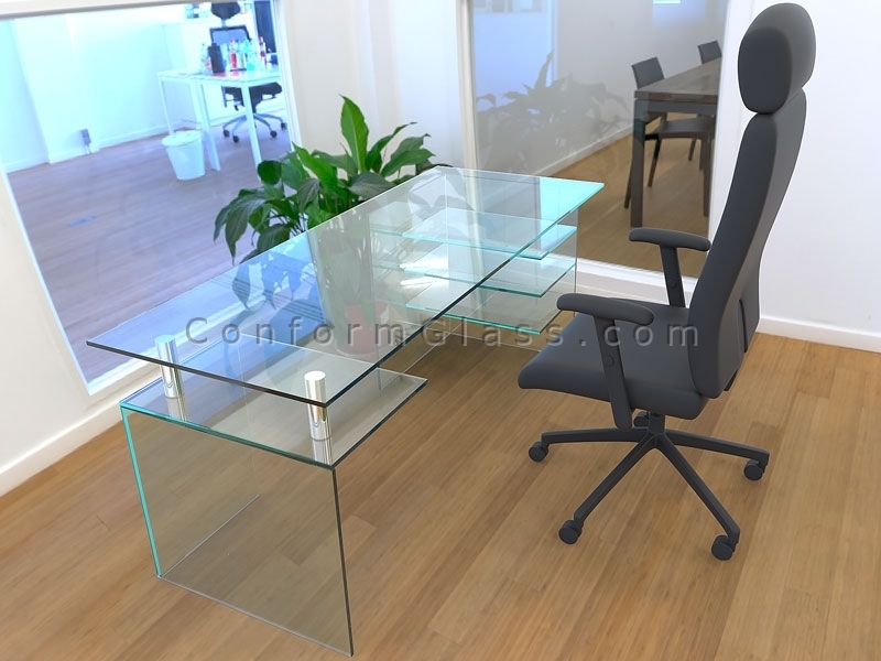 All glass custom desk