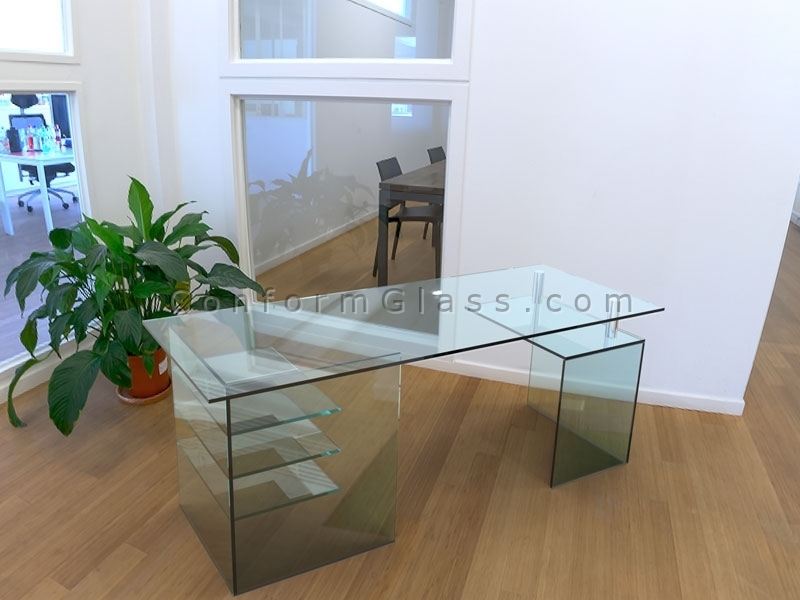 All glass office desk