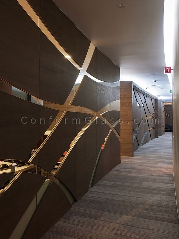 Wood and glass partition