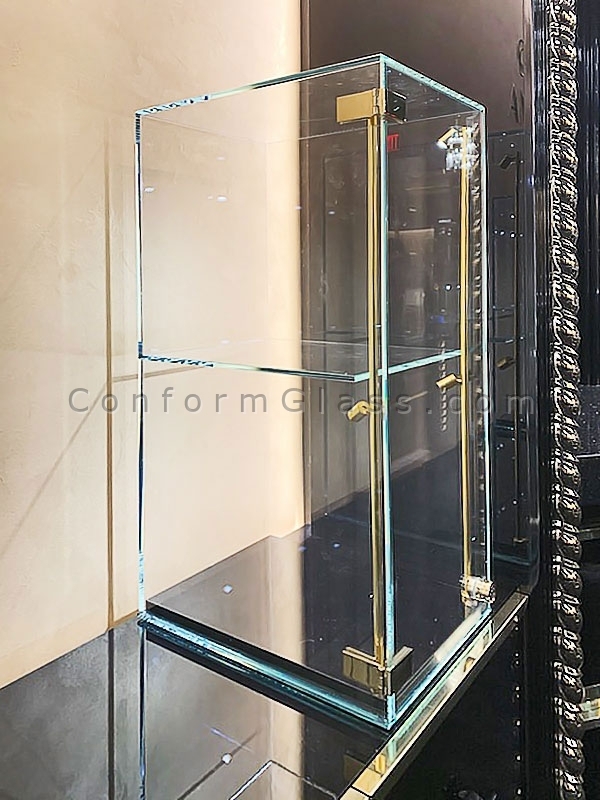 Custom freestanding glass display cabinet
