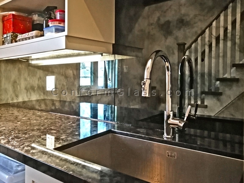 Black Antique Mirror Backsplash