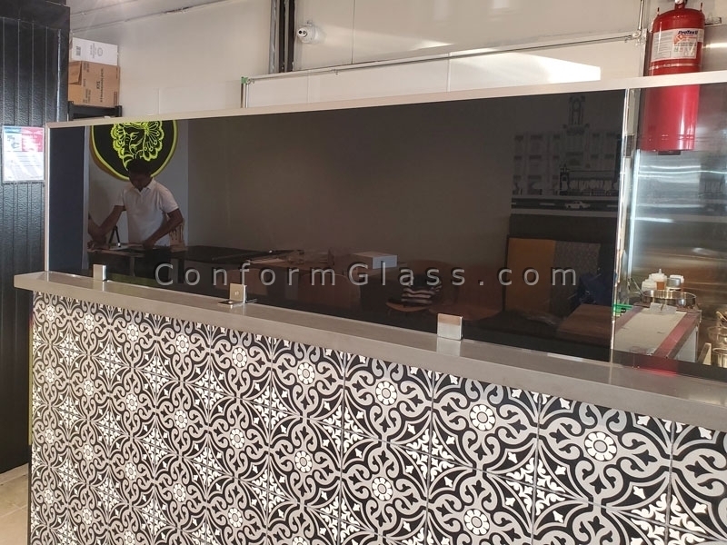 Black Glass Sneeze Guard