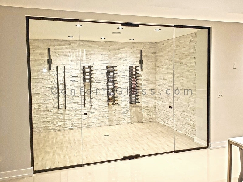 Glass Wall with Pivot Glass Door