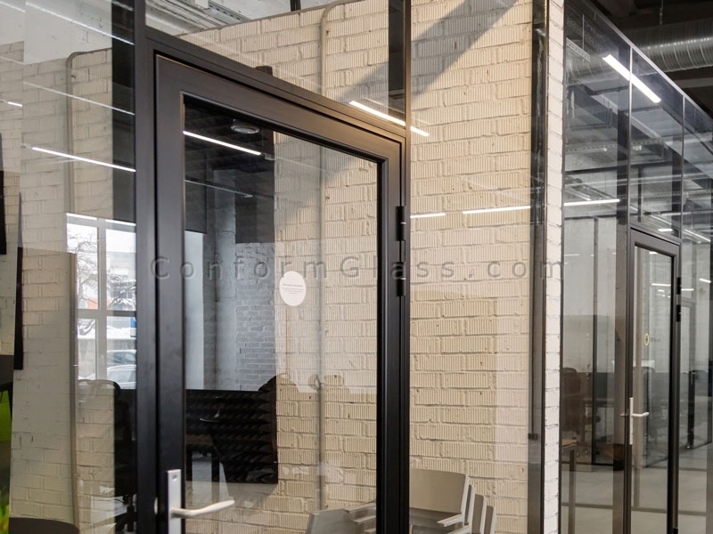 Steel welded office glass door