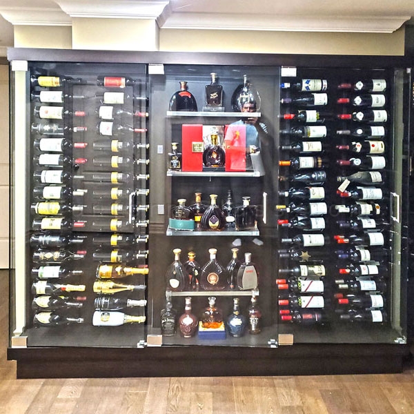 Stainless Steel and glass wine cellar
