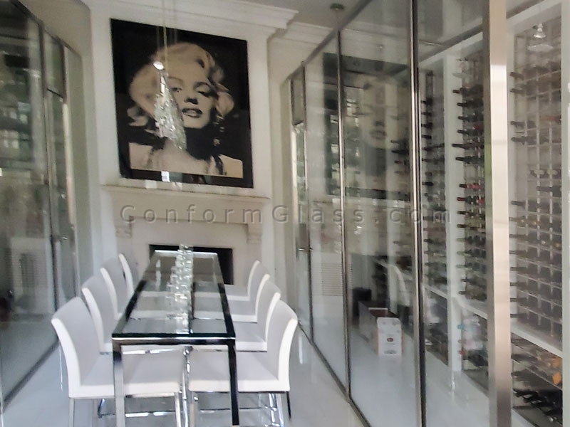 Stainless Steel and Glass Wine Storage