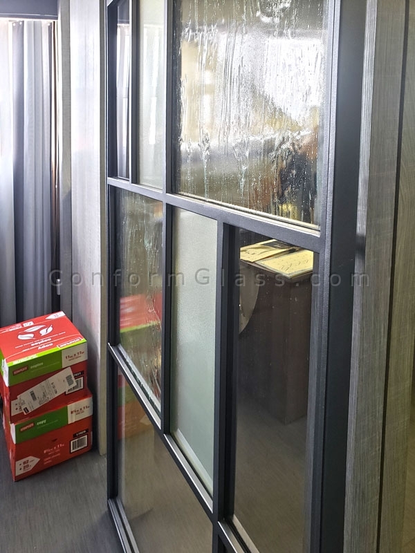Custom glass and metal sliding door