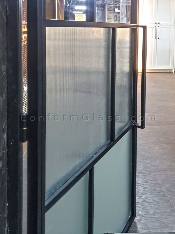 Glass and metal interior doors