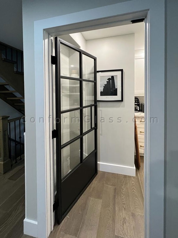 Custom metal and glass door