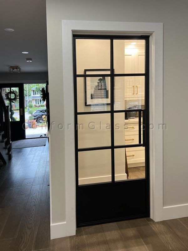 Steel and glass interior door